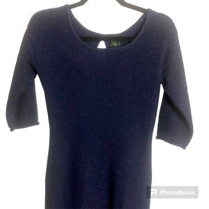 Navy Blue Metallic Sweater Dress - Size M